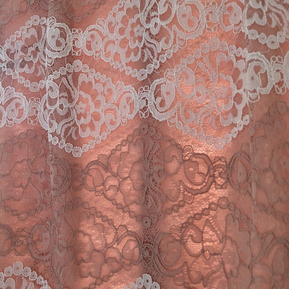 Sharagano lace light pink and white lined lace dress Size4 - Picture 4 of 8